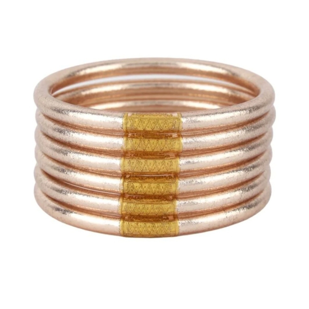 Champagne Waterproof Bangels(set Of 6)